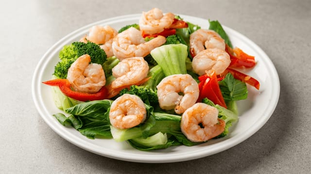 Shrimp with Mixed Vegetables.