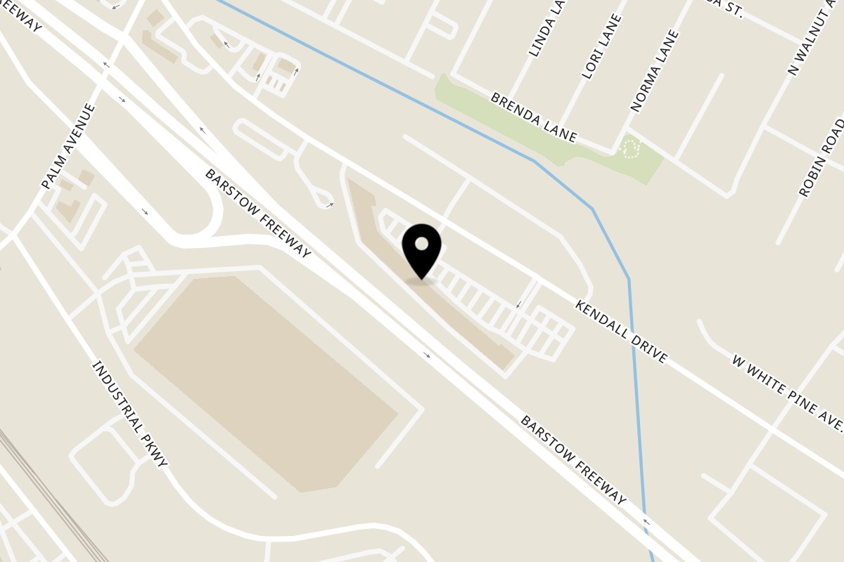 Map showing the location of Yang Noodle House San Bernardino on 2999 Kendall Dr in San Bernardino